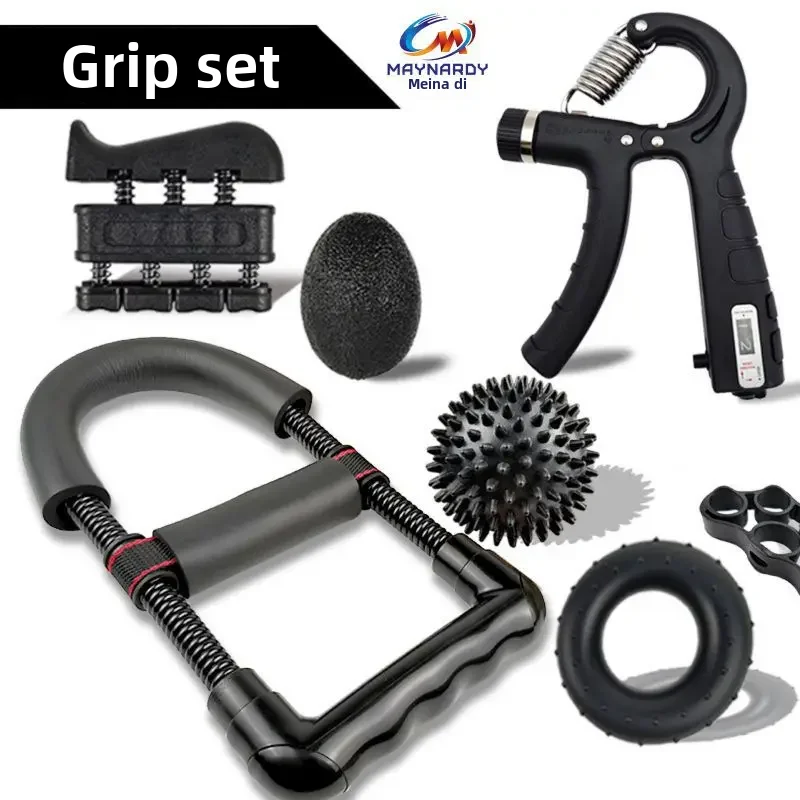 Grip Strength Device Five-piece Set Wrist Strength Device Five-finger Trainer Finger Strength Device Silicone