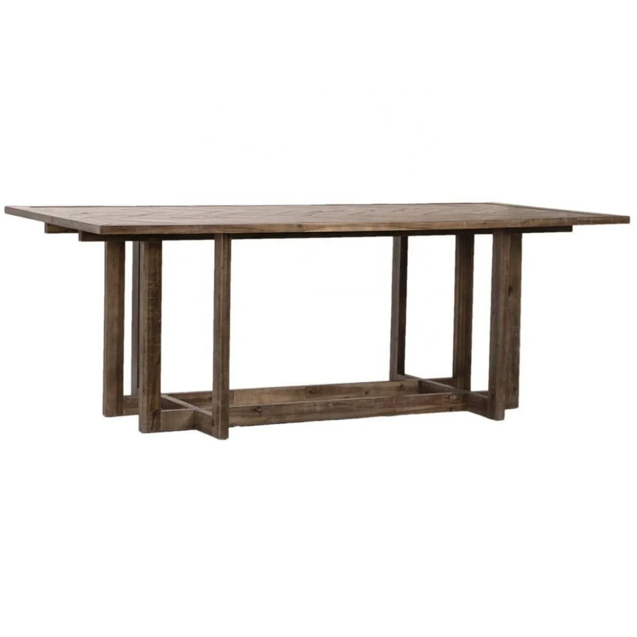 

# Reclaimed Wood Antique Natural Brushed Base Rectangular Dining Table