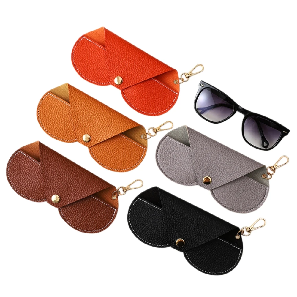 1pc Portable PU Glasses Bag Foldable Travel Sunglasses Case Simple Glasses Storage Box Travel Glasses Case Holder Pouch Cases