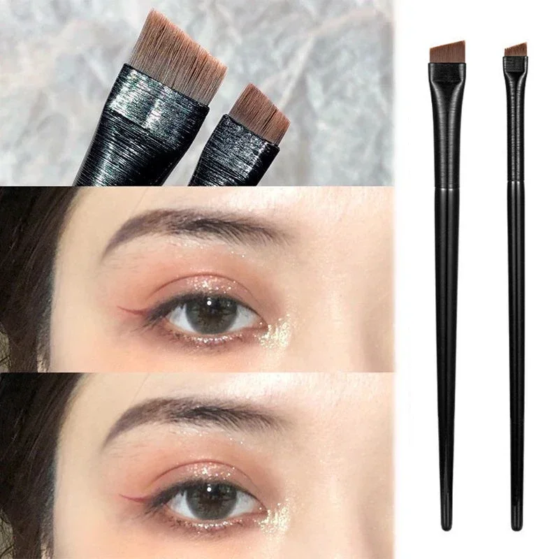 Pinceau eyeliner ultra fin à lame plate sous les yeux, pinceaux de maquillage, beauté de la fierté, 1,2 pièces