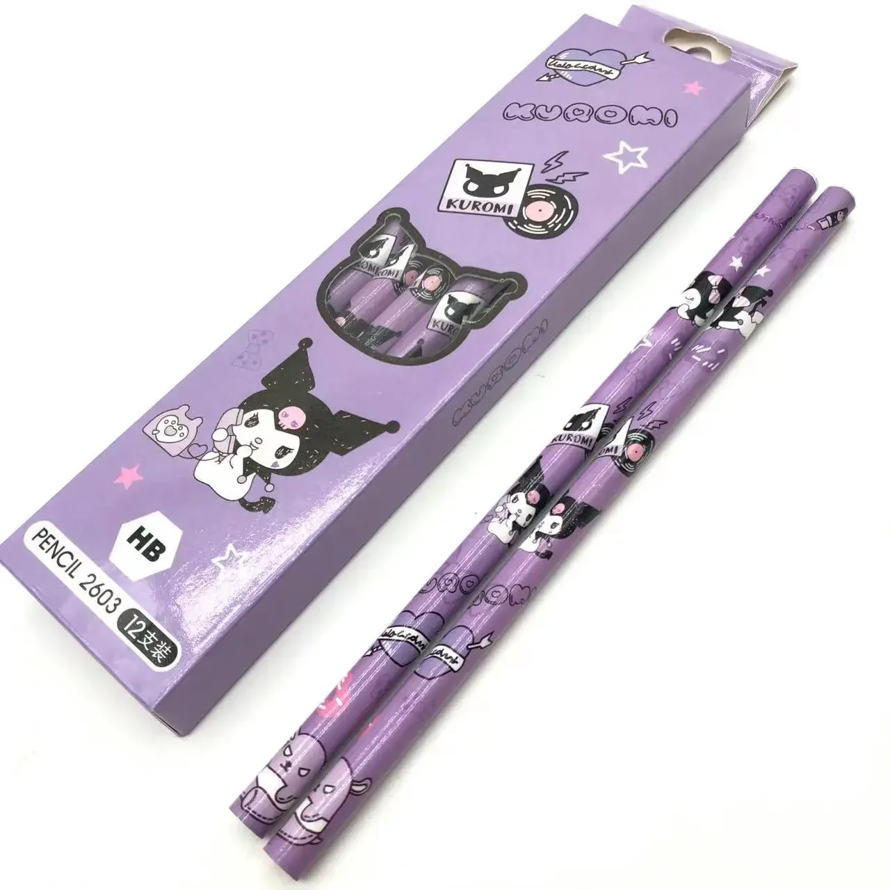 12Pcs Sanrio mymelody Kuromi Cinnamoroll  Kawaii Wood Pencil Writing Drawing Tool School Office Supply Stationery kids gift