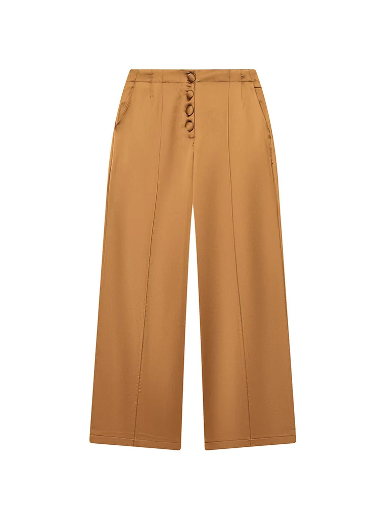 Luźne spodnie z szerokimi nogawkami dla kobiet, do biura, z kieszeniami, proste, długie spodnie, modne, wiosenne, nowe, streetwearowe, damskie spodnie do pracy.