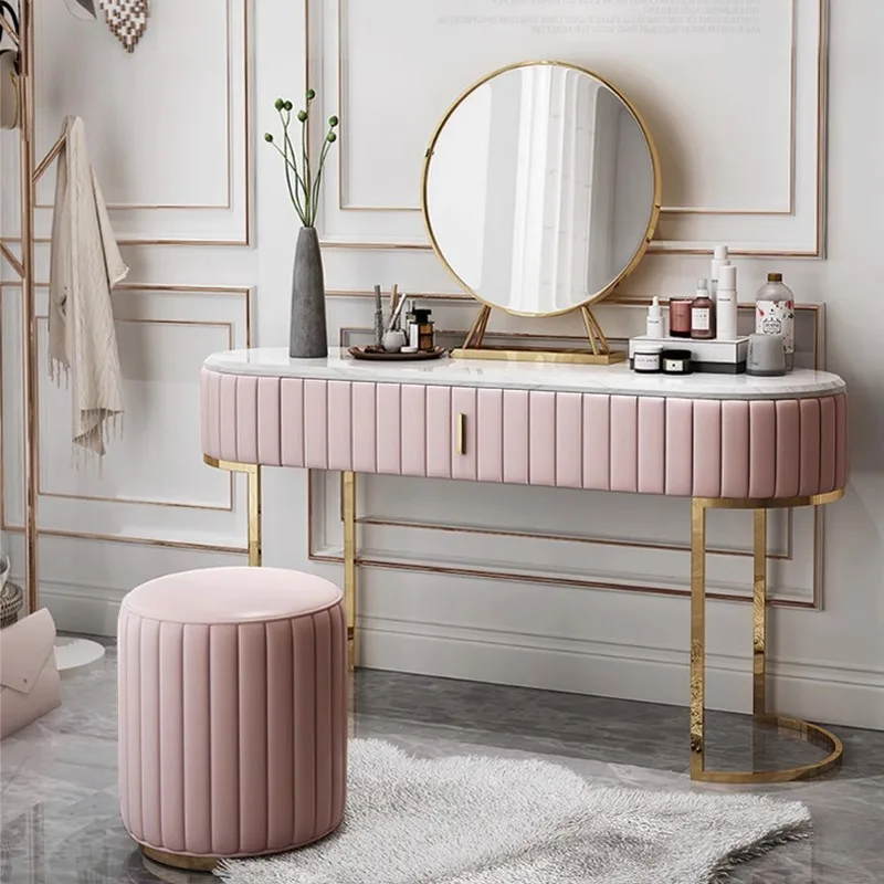 

Solid wood dresser small apartment makeup table designer bedroom marble makeup table