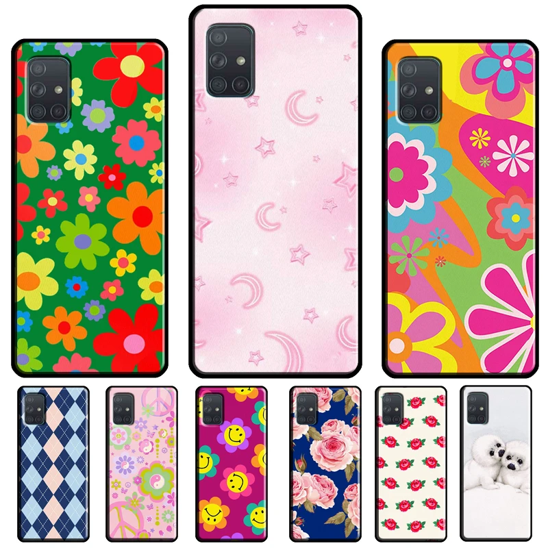 Peacr N Luv Flower Power Slumber Party Case For Samsung A54 A34 A14 A12 A22 A32 A42 A52 A51 A71 A50 A70 A13 A23 A33 A53 Cover