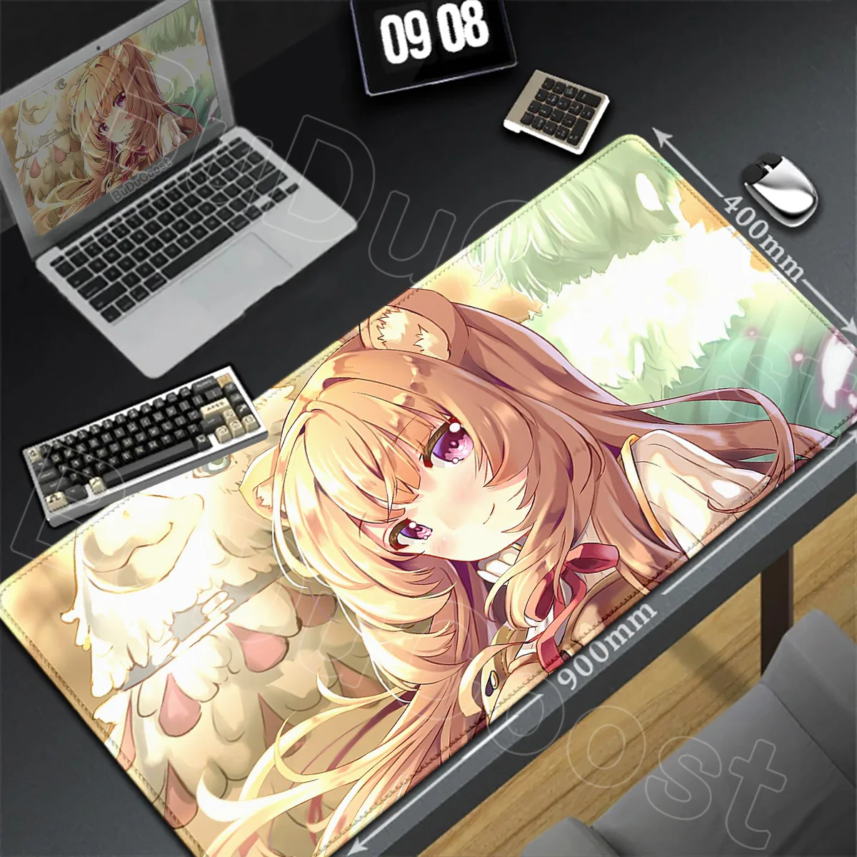 Anti-slip Rubber Base Table Carpet Laptop Office Keyboard Mouse Pad Anime The Rising of the Shield Hero Kawaii Raphtalia Mauspad