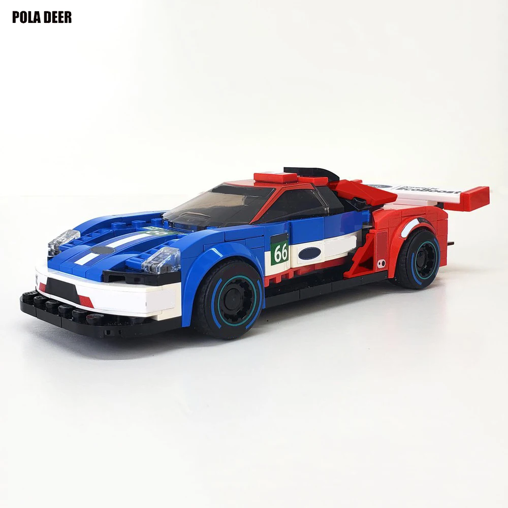 Poladeer 256 Pcs GT Le Mans Racing Car Creative Design Custom Assembled Building Blocks Educational Model Boy Toy Holiday Gift