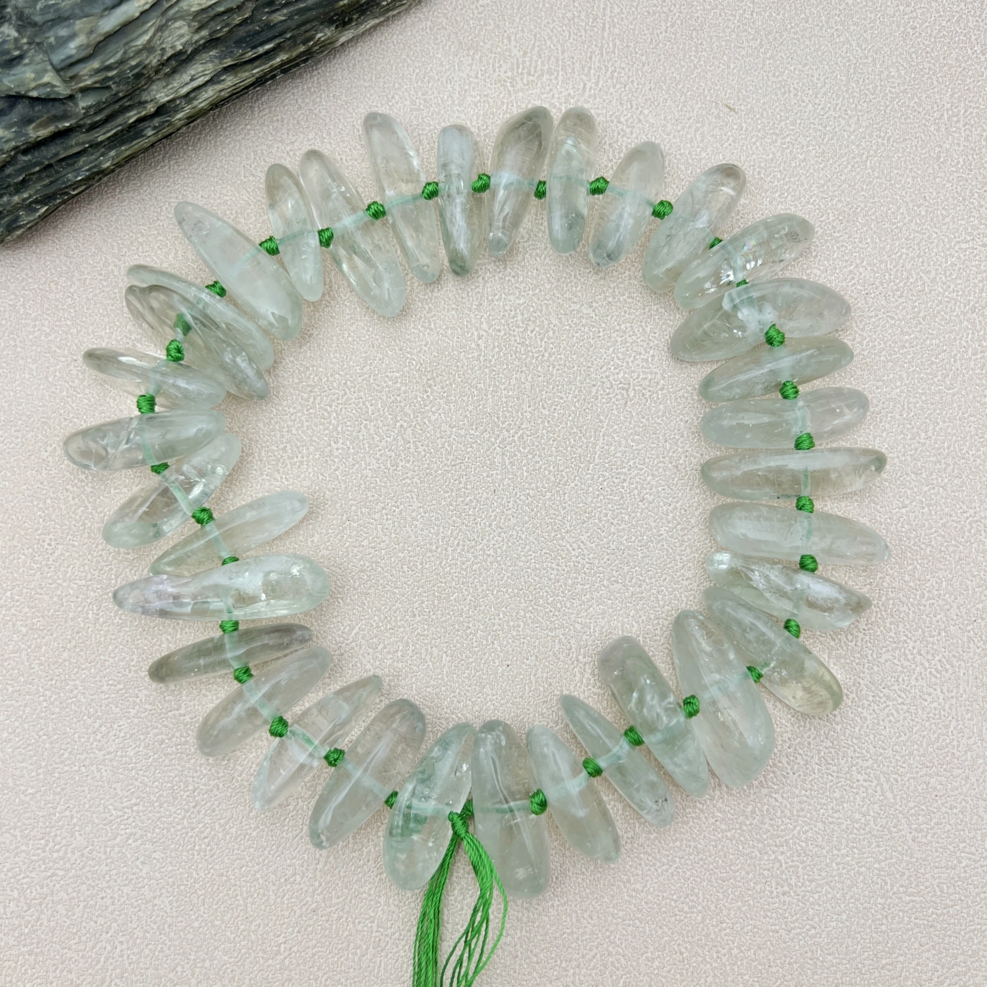 Center Drilled Large Polished Natural Crystal Green Quartz Nugget Beads For DIY Jewelry Making MY250901