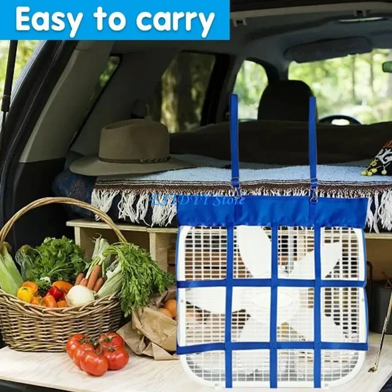 G6DE Horse Stall Fan Bag Classically Equine Box Fan Bag Hanging Web Box Fan Holder Electric Fan Hanging Bag Easy to Install