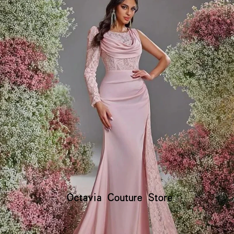 Personalizado exquisito clásico Formal Jersey plisado A-line vestidos largos vestidos de graduación moda alta calidad estilo moderno a juego