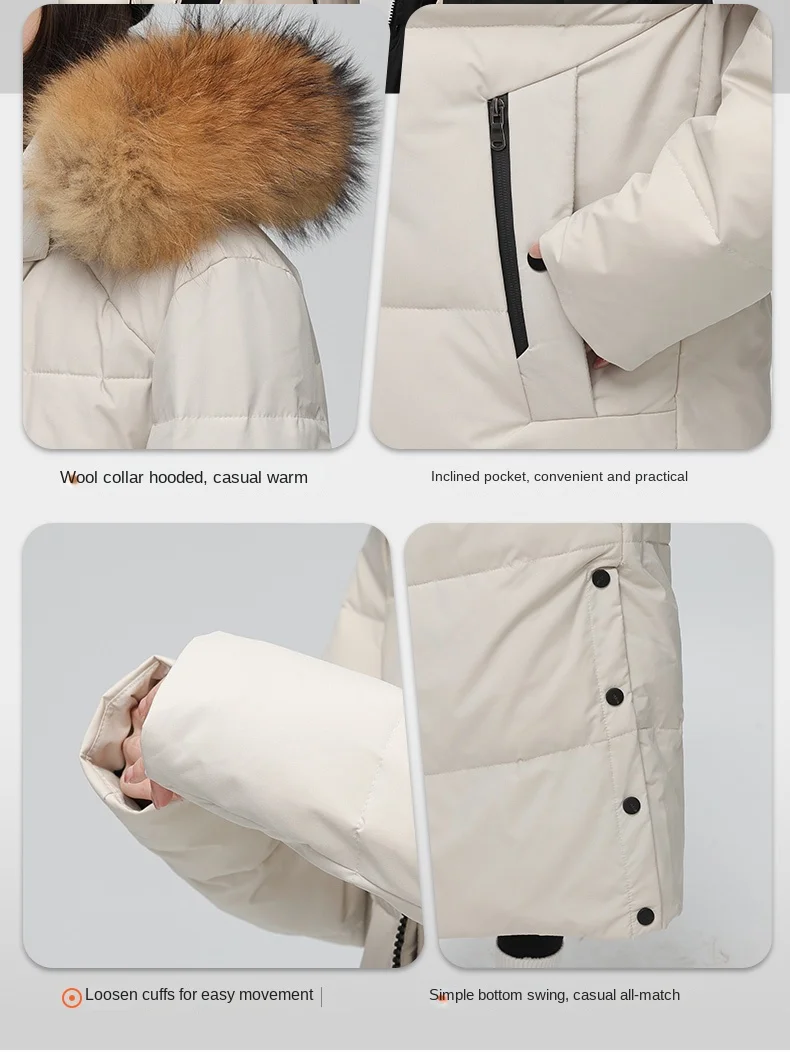 90% Winter Long Down Jacket Men\'s Light Luxury Thick Warm Hooded Fur Collar White Duck Down Parka Male Normcore Windproof Coat