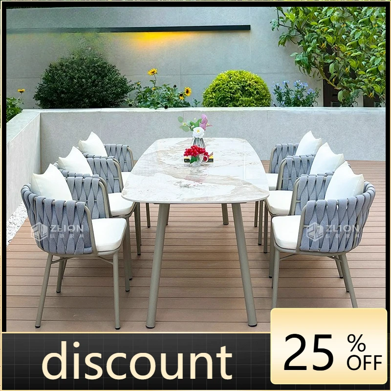 LTT outdoor leisure villa garden tables and chairs outdoor courtyard terrace leisure rope weaving tables and chairs