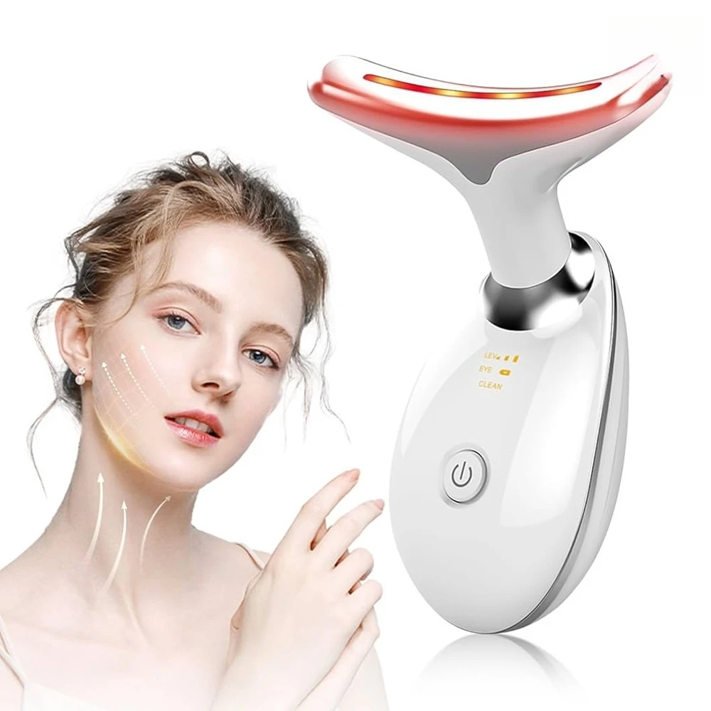 Massageador Golfinho com Fototerapia LED para Rejuvenescimento e Tratamento Anti-idade Facial e do Pescoço