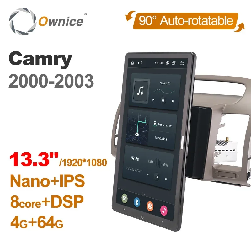 

Android 10,0 Tesla автомобильный радиоприемник 1din для Toyota Camry 2000 - 2003 автомобильная аудиосистема HDMI 13,3 дюйма 1920*1080