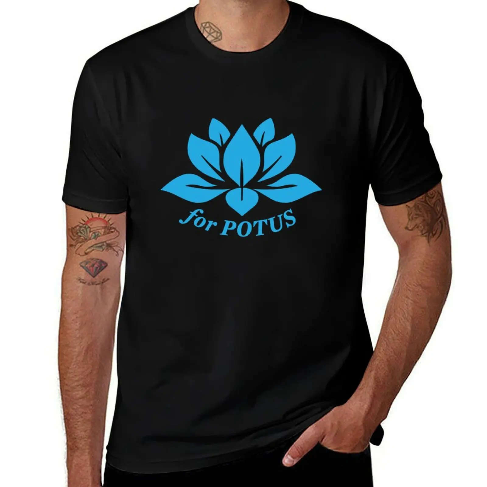 LOTUS for POTUS T-Shirt man clothes cute tops cotton graphic tees mens clothing