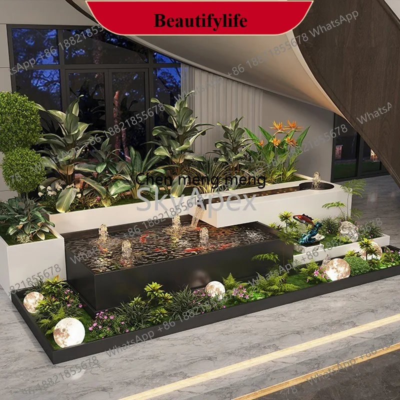 

C178 Finished Stainless Steel Garden Fish Pond -Durable Circulating Water Fountain Ornament For Indoor Outdoor Balcony Courtyard