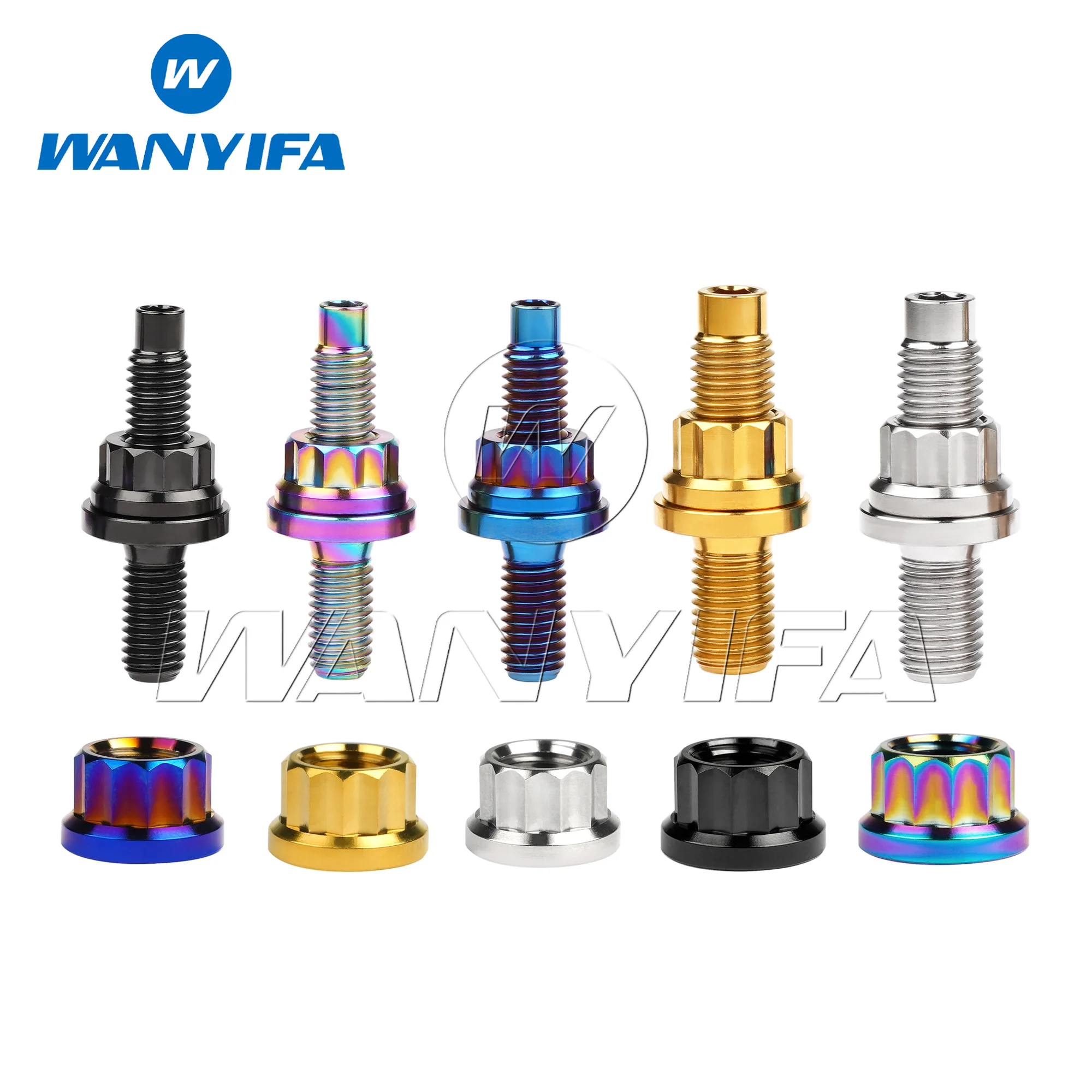 Imagem -02 - Wanyifa-kit Titanium Bolt Intake ou Automotive Exhaust Manifold Stud m8 M10 x 45 54 55 65 mm Pitch 1.25 mm 10 Pcs 15 Pcs