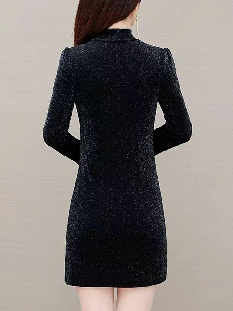 Abiti da donna a maniche lunghe Abito da festa notturno Elegante primavera Cupro Avorio Collo quadrato Smocking a strati Vita bassa Minimalista Morbido