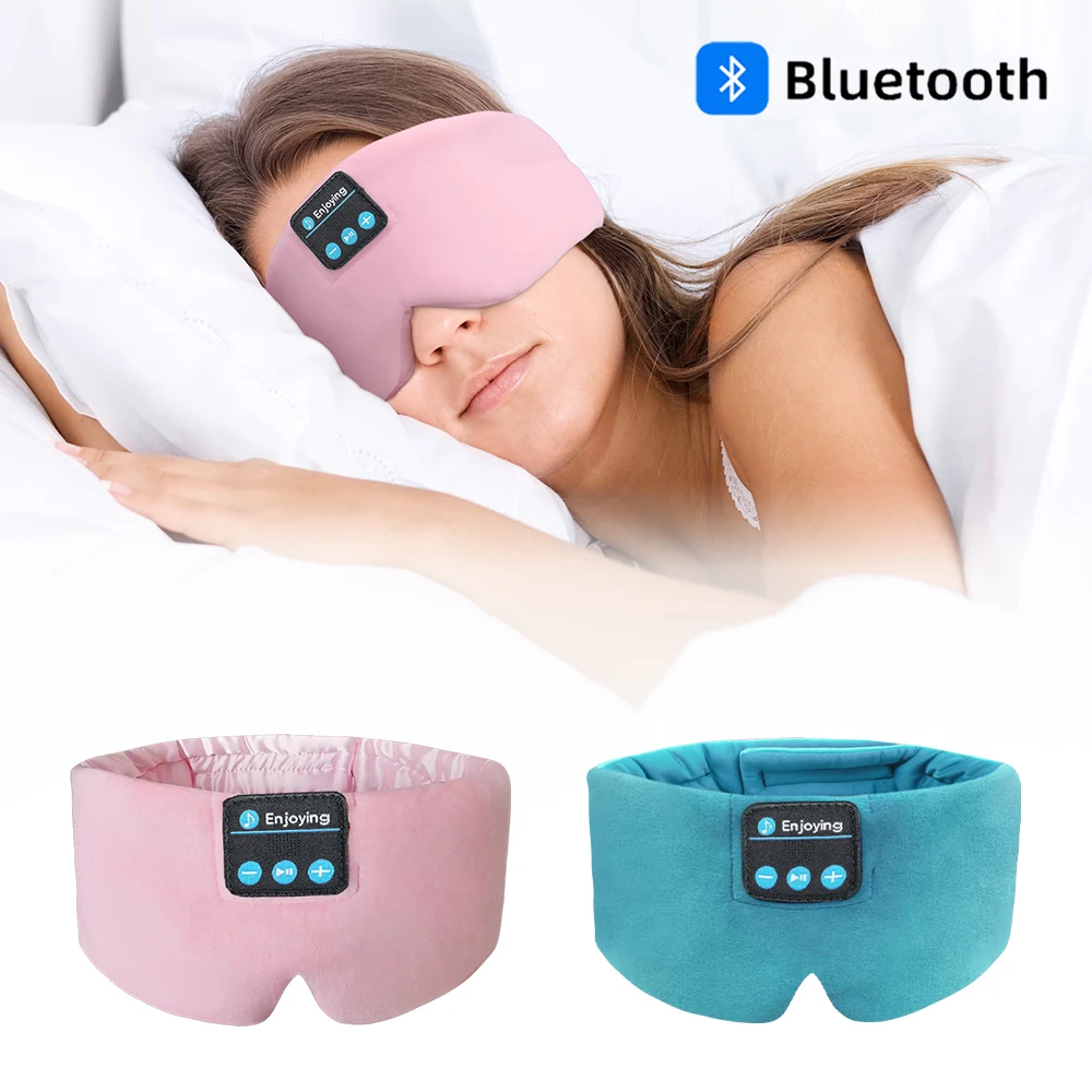 

Sleeping Headphones Silk Sleep Mask Bluetooth Blindfold Music Eye Mask Built in Speaker Sleep Travel Accessory