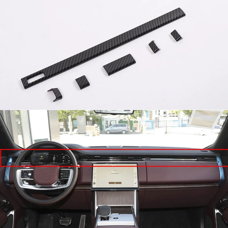 

ABS Carbon Fiber For Land Rover Range Rover Sport Vogue L460 2023+ Car Dashboard Air Outlet Side Decorative Strip Accessories