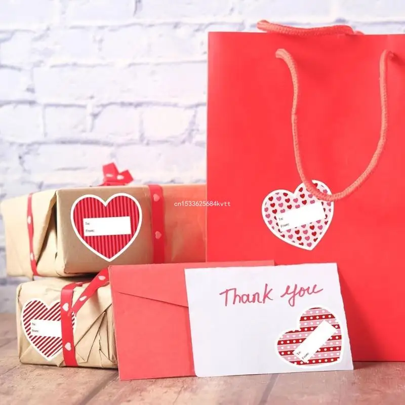 60 stks Valentijnsdag Cadeau Sticker Zelfklevende Sticker Hart Etiketten Sticke Dropship