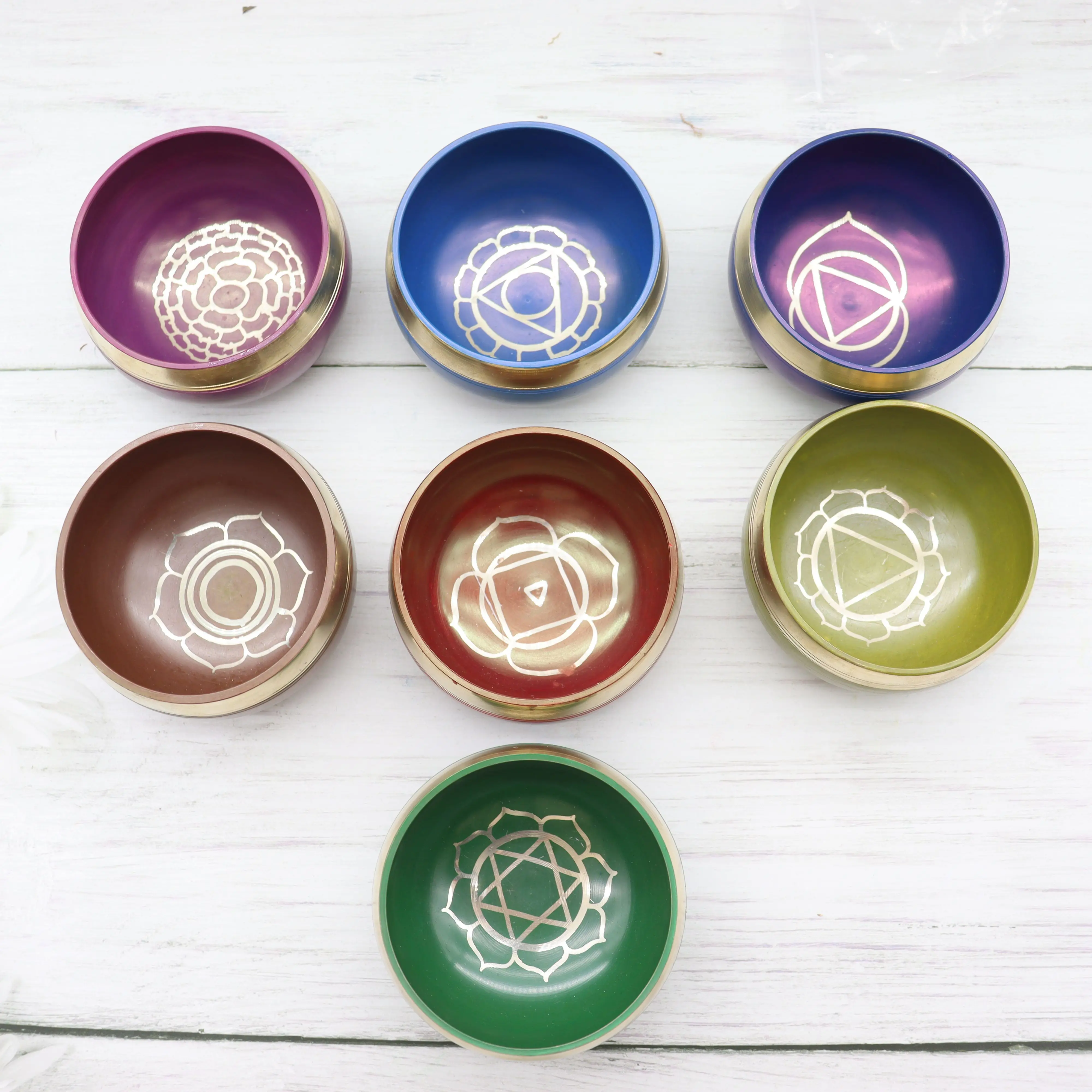 

Chakra bowl set of 7 Tibetan handmade singing bowl chakra for yoga and meditation