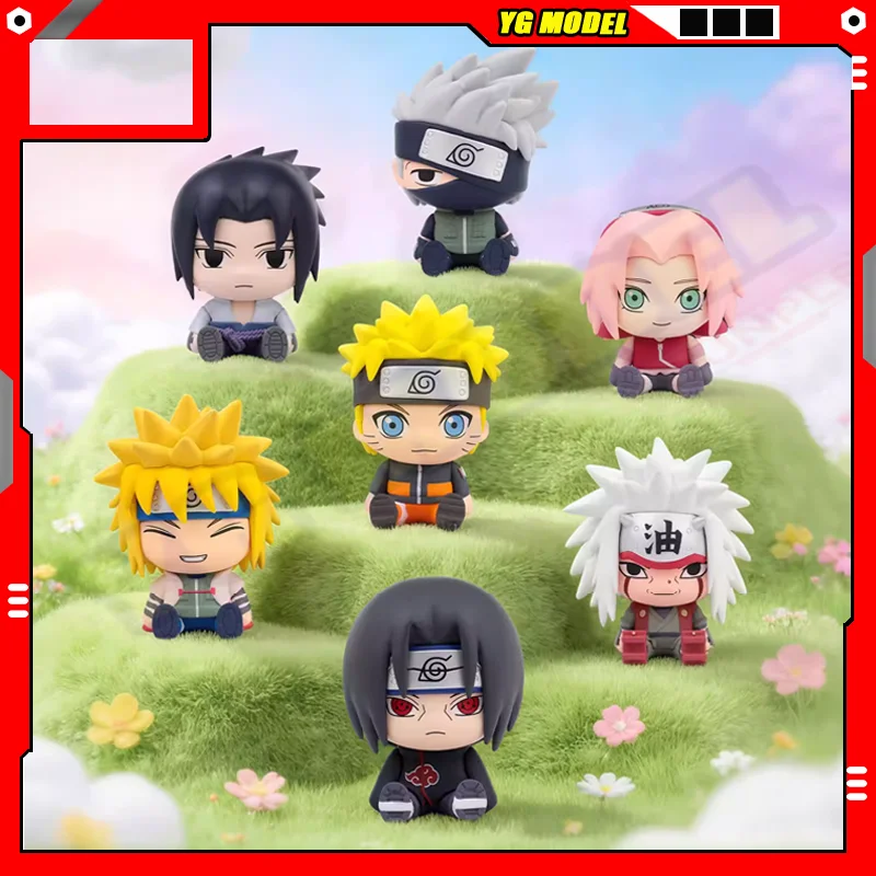 

Genuine NARUTO Action Figure Naruto Sasuke Kakashi Q-version Seated Doll Themed Cute Tabletop Decoration EX CASHAPON Original