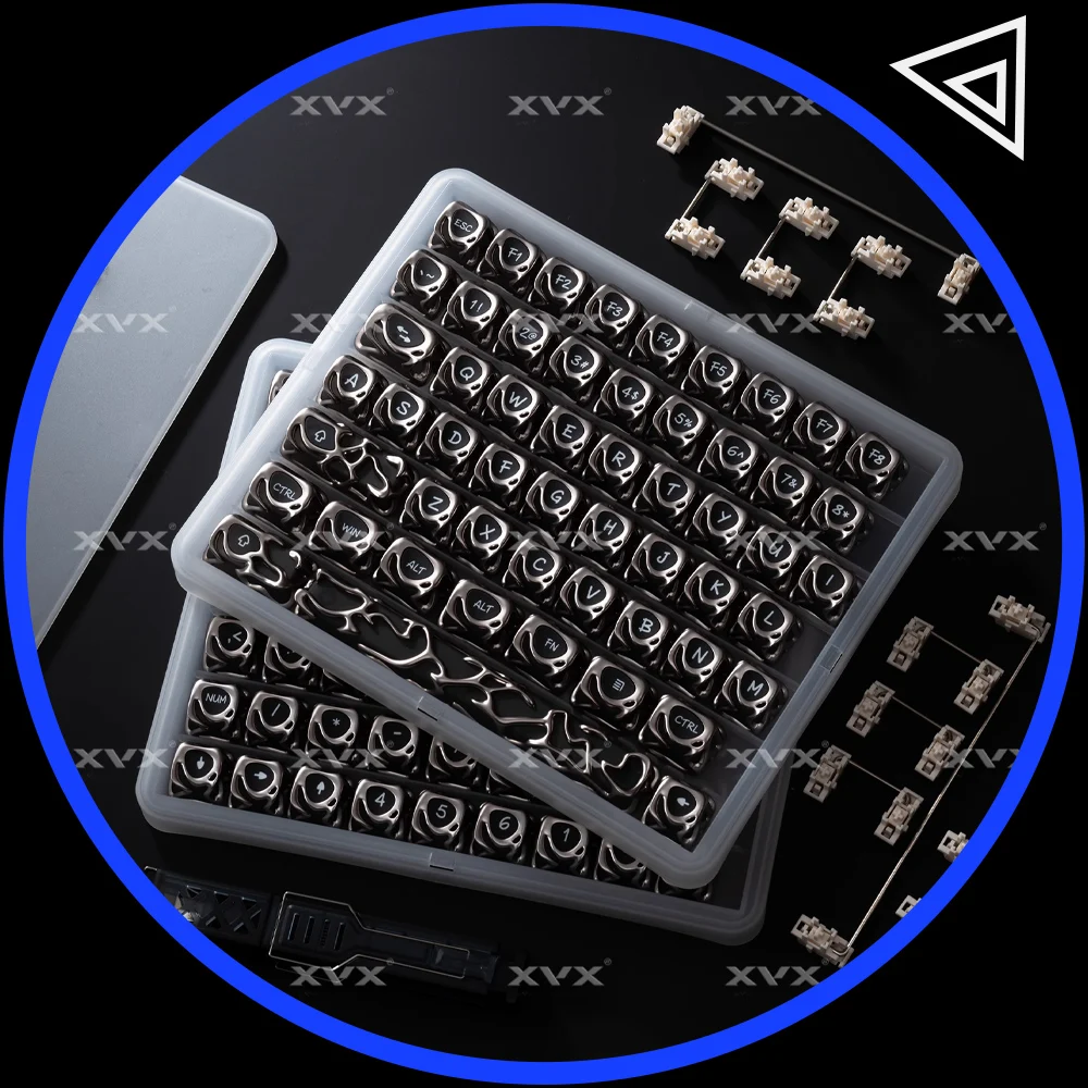 

XVX Keycaps Metallic Texture Hollow Out Keycap Set 120 Keys For Mechanical Keyboard 61 Keys PBT Key Caps 1 PC Gamer Accessories