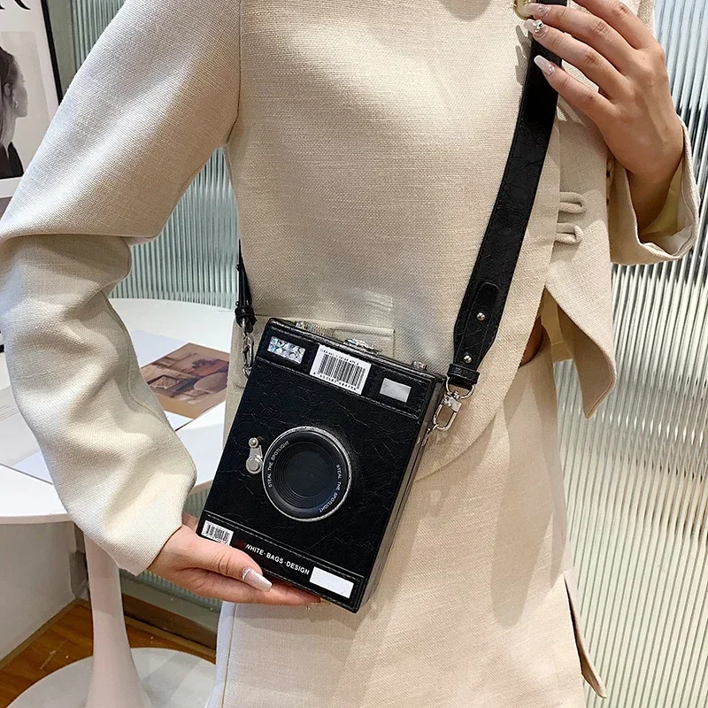 

PU Leather Fashion Shoulder Bag Strap Bag Style Case Camera Design Cute Small Chain Crossbody Bag Women Small Vintage Purse