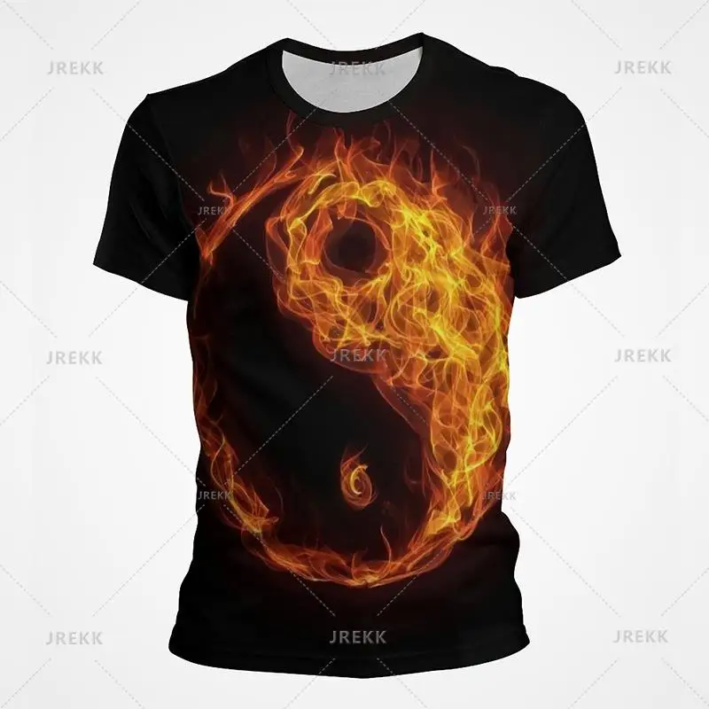 3D Tai Chi Printing T Shirt Traditional Chinese Beliefs Tai Ji Yin Yang Clothing Eight Trigrams Gossip Graphic Streetwear Tops