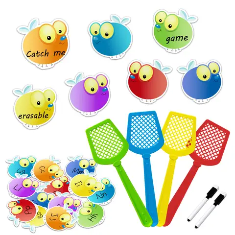 Fly Swatter Literacy Toys, English Sight Words Flash Cards for Preschool Kids Classroom Parent-Child Games
