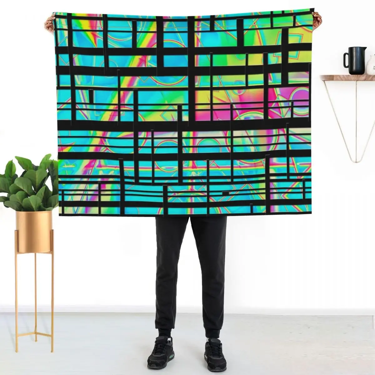 

Rainbows and lines Throw Blanket All Season Soft Lightweight Blanket for Home