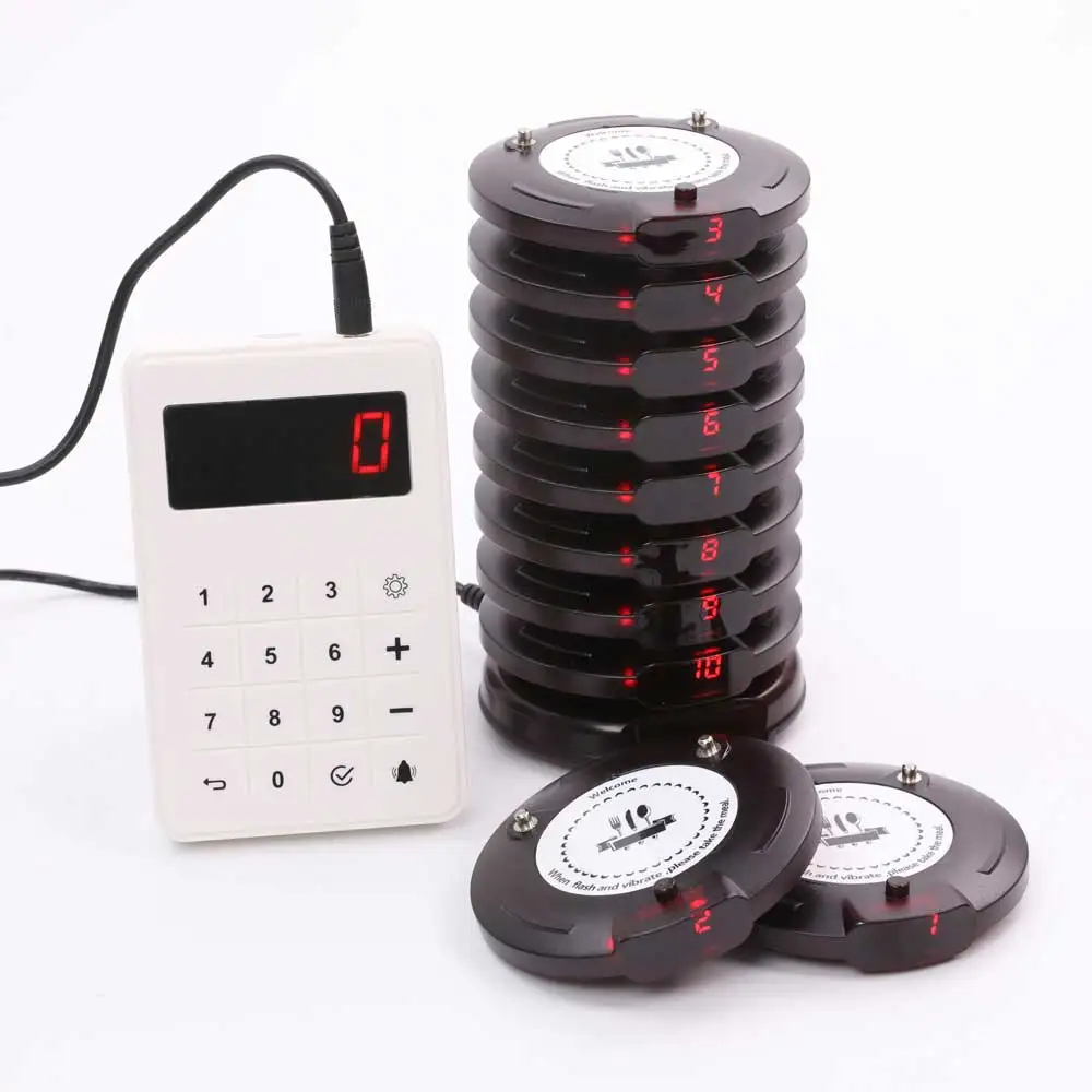 NEW Wireless Restaurant Customer Pager System Guest Buzzer Device Long Distance Beeper Taking Food for Cafe Hotel Hospital