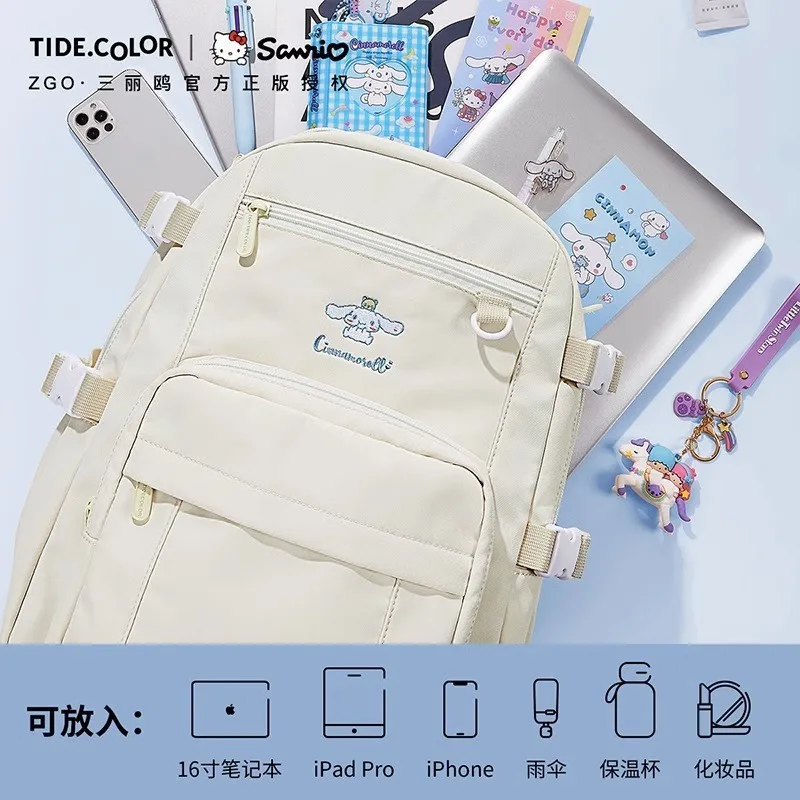 

Cute Sanrio Cinnamoroll Hello Kitty Backpack High School Bag Large Capacity Lightweight for Students