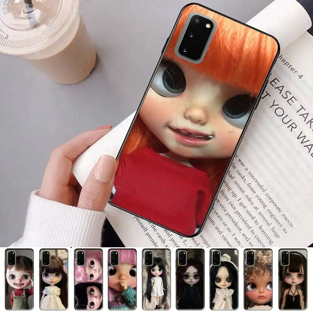 Japanese Korean Retro Doll Dark Baby Phone Case For Samsung S 24 Fe 25 Ultra Plus 20 Lite 21 30 22 23 24 22 Ultra 5G Fundas