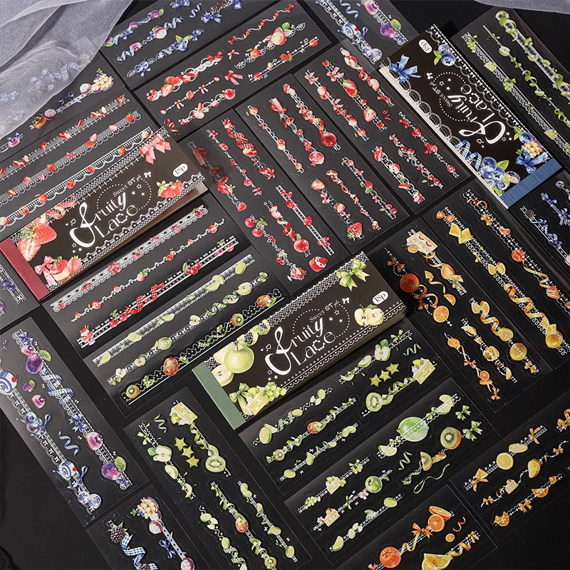 1pack/2apck Vintage Collage Die-Cut Sticker Book Fruit Lace Series Journal Supplies 4 style kawaii stickers