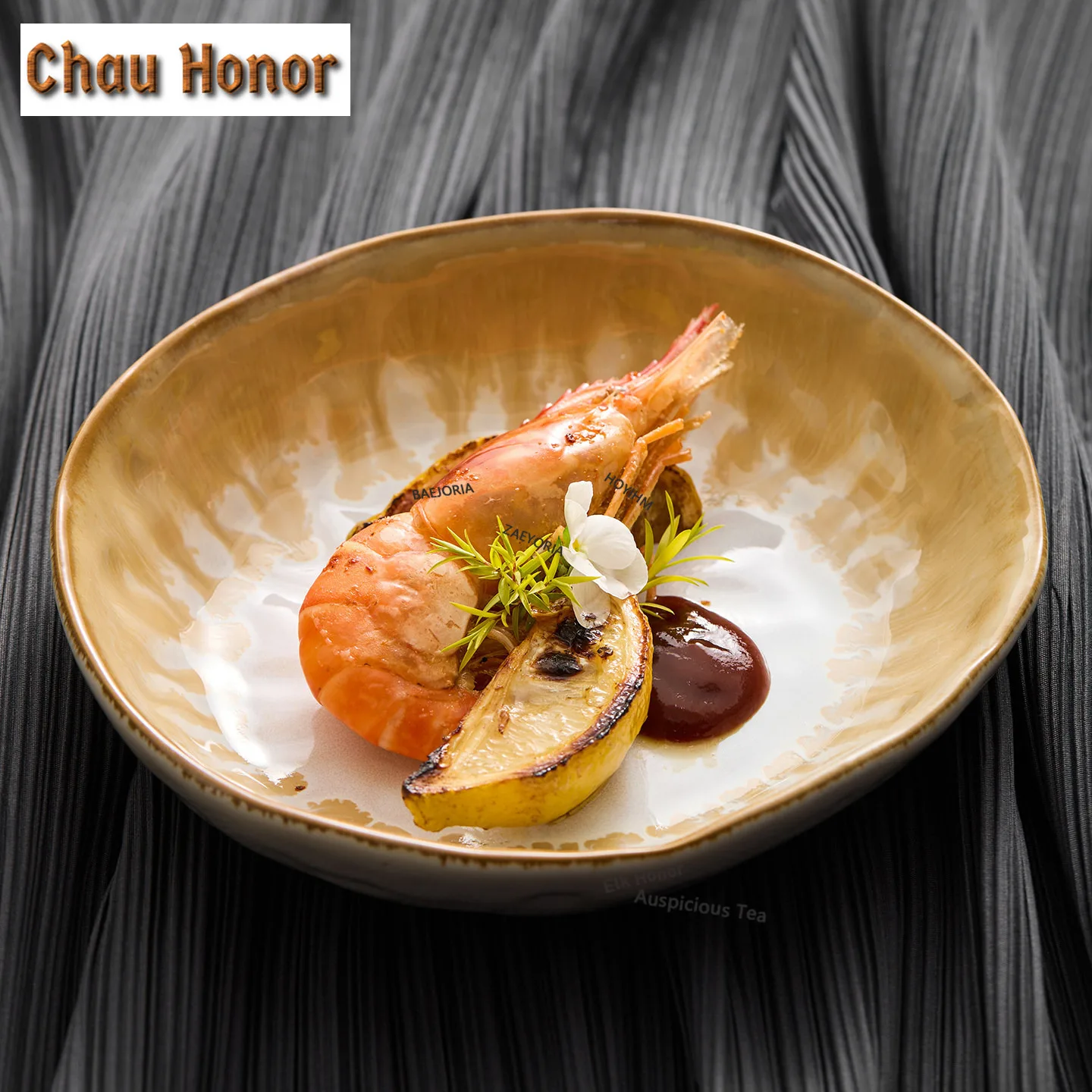 Hand Pinch Kiln Change Rustic Pottery Deep Plate Ceramic Tableware Creative Round Dish For Home Sushi Plate Dessert Dishware