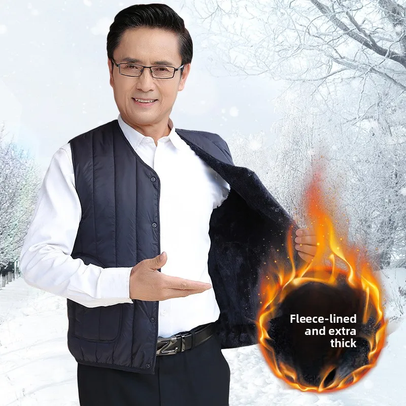 

Men's down Cotton Vest Lightweight Outdoor Wear Autumn Winter Faion V-Ne Warmth Portable Cotton Jaet Youth Sle ...