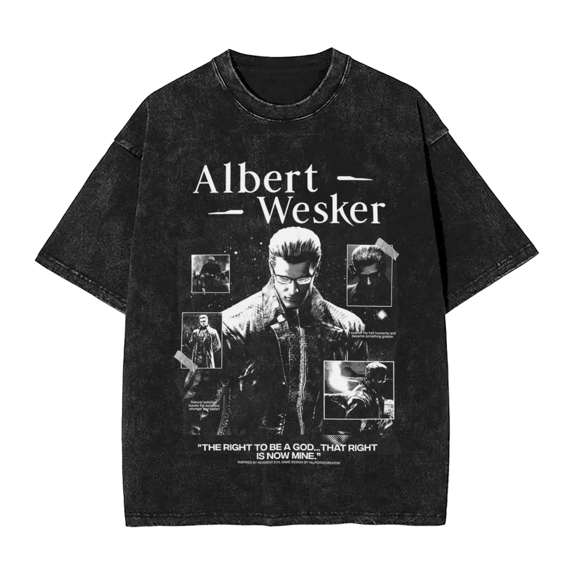 2025 Albert Wesker Washed Shirt Merch Harajuku T-Shirt für Männer und Frauen