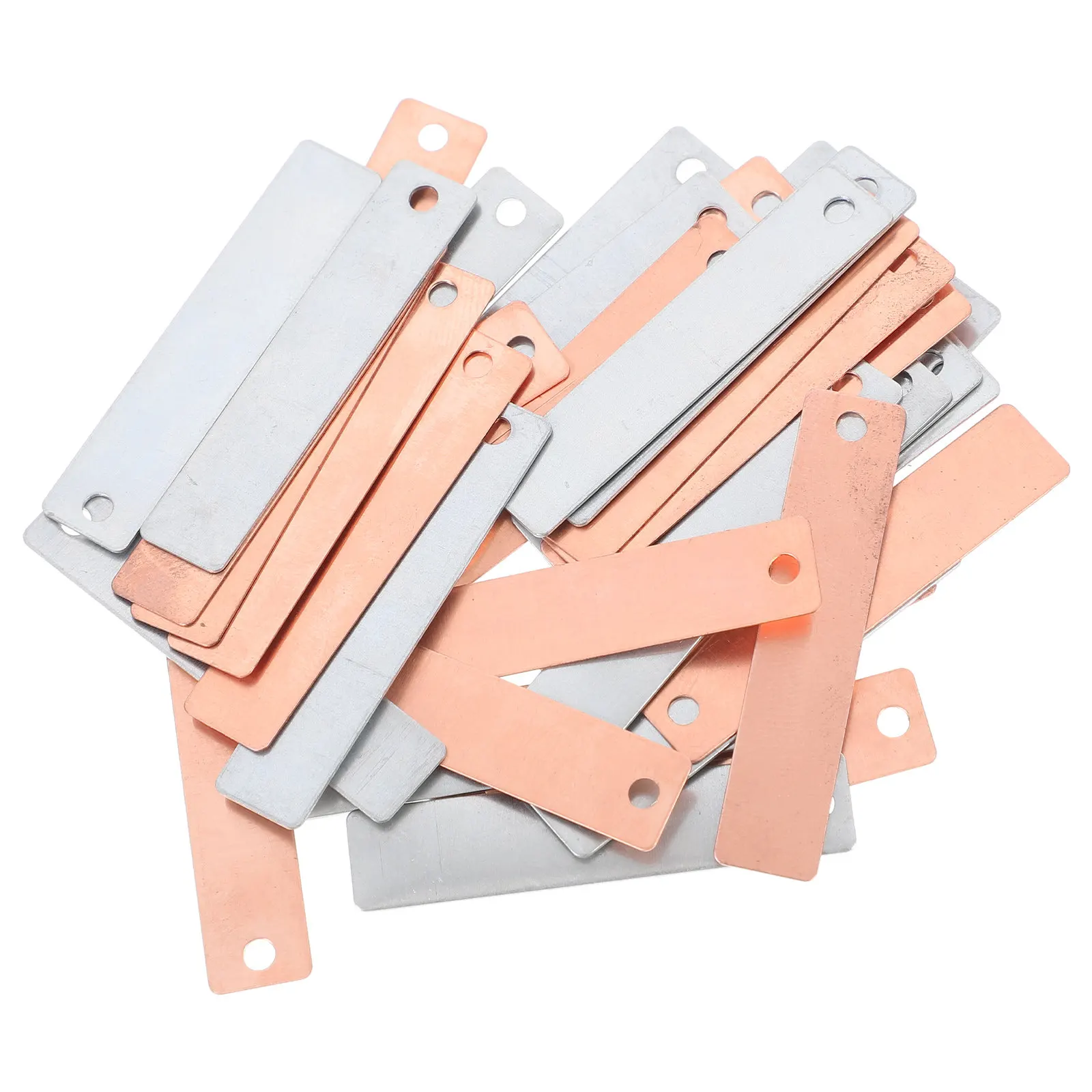 20pcs Copper And Zinc Sheets Strips For Science Experiments Projects Kids Learning Metal Anode Zinc Copper Electrode Strips