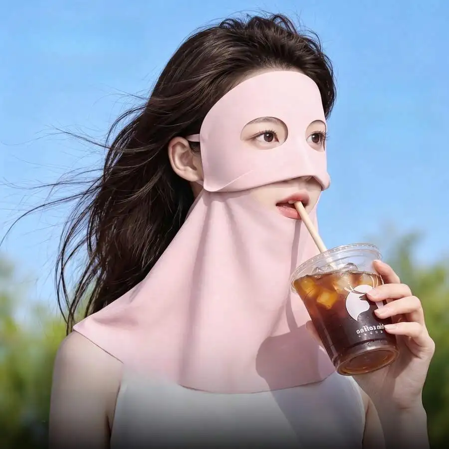 

Women Lightweight Breathable Neck Protector Sunscreen Mask 3D Sunshade UV Protection Outdoor Veil