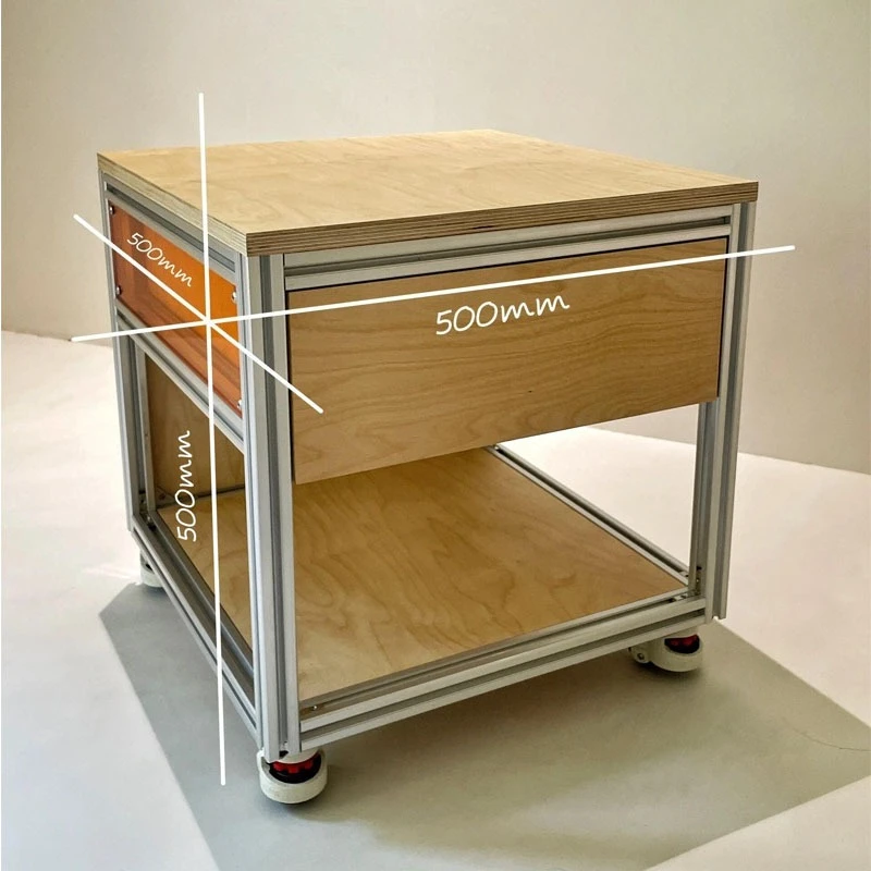 وحدة لوحة المحيط مزيج من طاولة السرير المصنوعة من الألومنيوم بتصميم بسيط وخزانة تخزين طاولة بجانب السرير لغرفة النوم