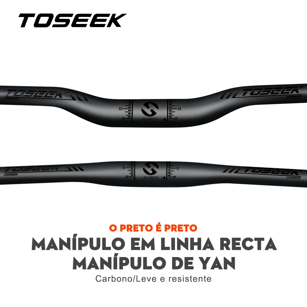 Toseek mtb guiador de bicicleta de carbono 31.8*580-720/740/760mm guidão preto fosco para acessórios de mountain bike