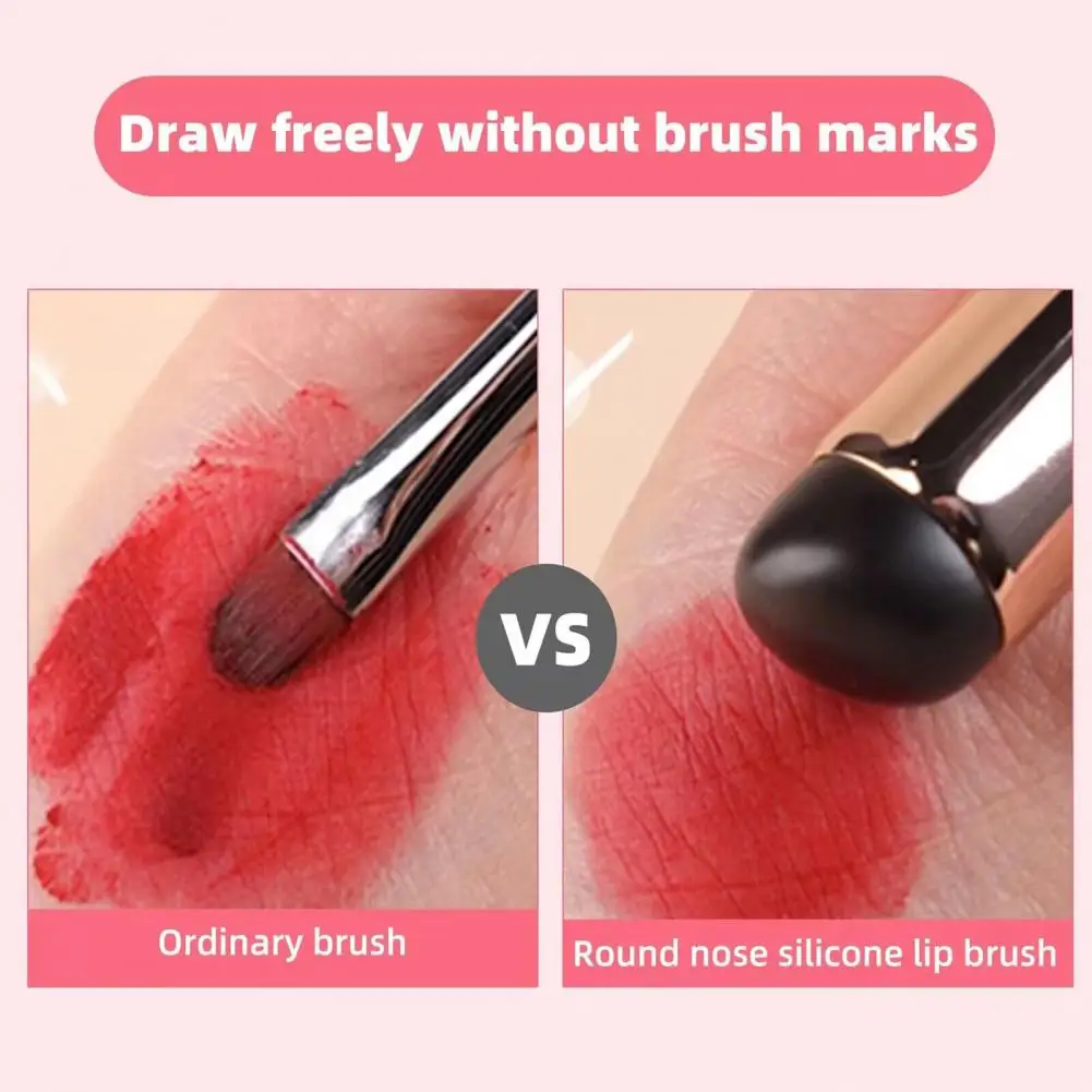 Precise Touch Makeup Brush Portable Lip Balm Applicator Soft Silicone Brush for Makeup Blending Lip Gloss Concealer for Precise