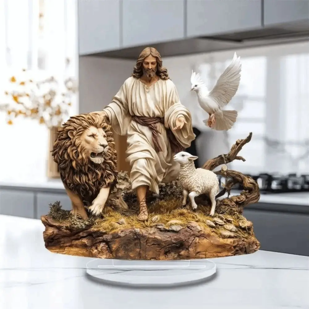 2D المهد المسطح الاكريليك تمثال مسطح الاكريليك الصلاة يسوع الولادة المشهد زخرفة الكنيسة الدينية الملاك الديكور السنة الجديدة ديكور