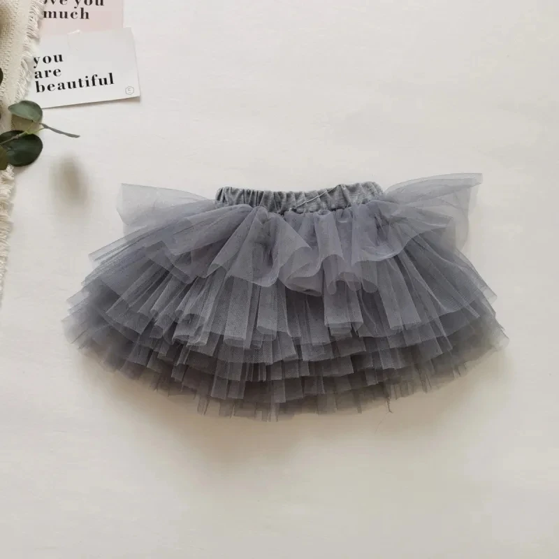 1-8Years Toddler Baby tutu Skirts for Girls Cute Soft Mesh Layered Skirts 2 3 4 5 6 7