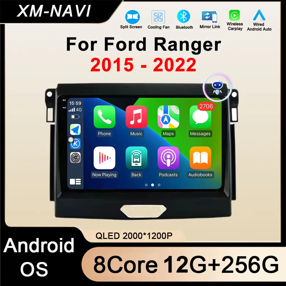 

Carplay Auto Android 16 Car Radio For Ford Ranger 2015 2016 2017 - 2022 GPS Multimedia DSP Stereo 4G Accessories Heand Unit