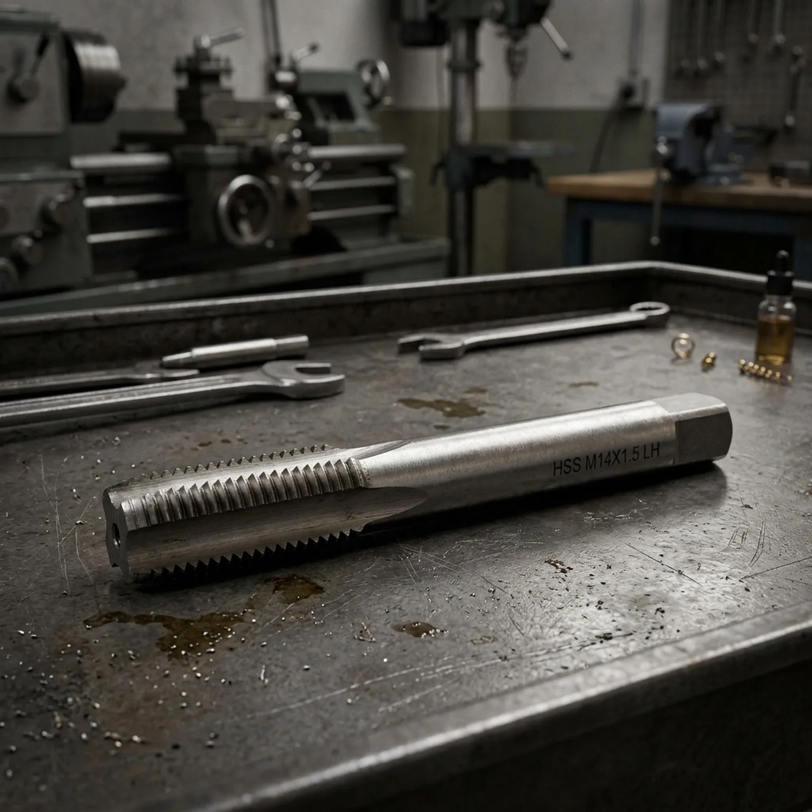 Metric Left Tap for M14 x 1.5mm Pitch from HSS Material with 94mm Overall Length for Consistent Results Metric
