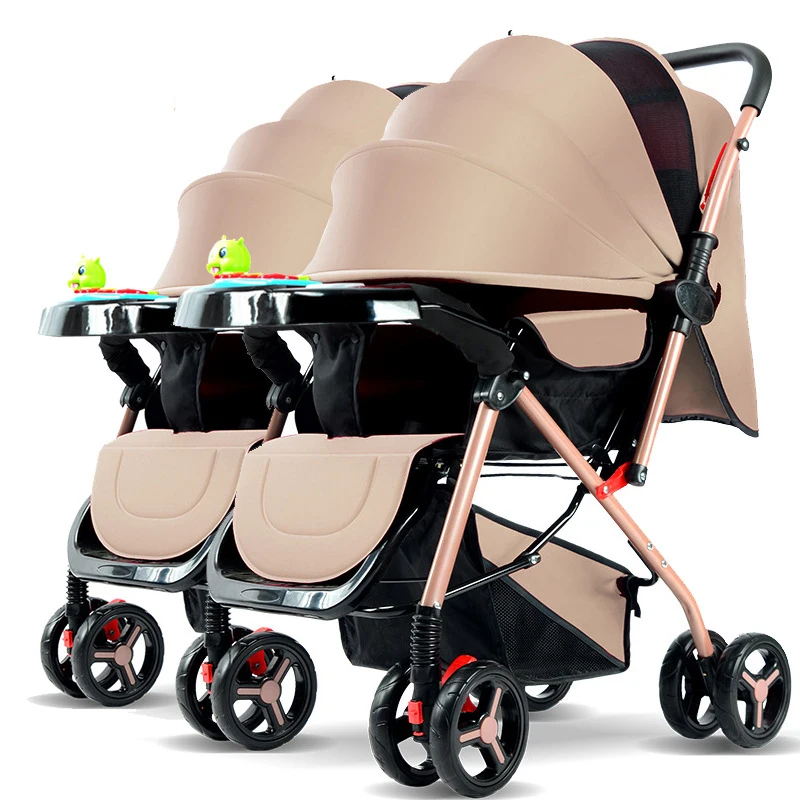 SeaMind Double Baby Stroller Fashionable Twin Kids Stroller for Travel for 3 Year Old Folded Features with Alloy Fabric Material