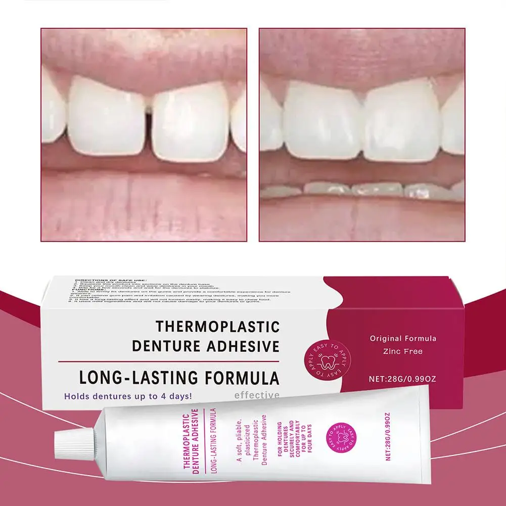 Strong Hold Zinc Free Denture Adhesive Extra Strength Secure Comfort All Day Long Lasting Non Toxic Tasteless Dental Prosthesis
