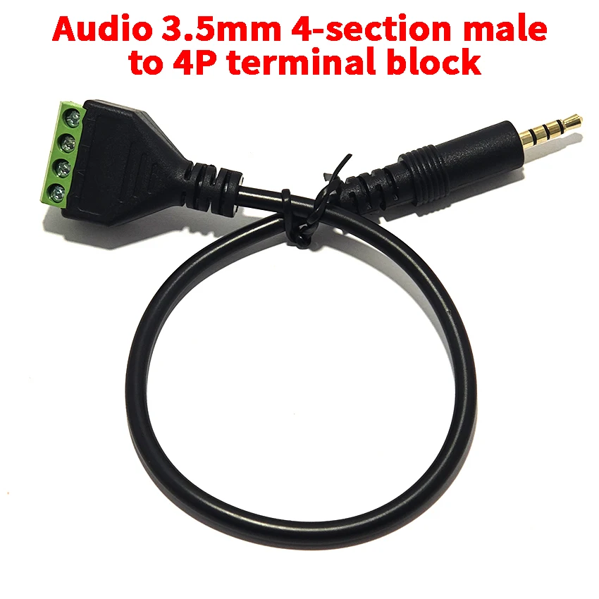 30cm 3.5mm 2/3/4Pole Stereo Male to 2p 3-pin 4Pin Terminal Block to 3.5 Female Seat Audio Jack Plug Connector